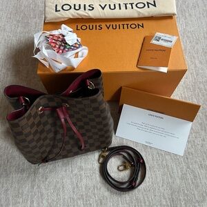 100% Authentic Louis Vuitton NeoNoe MM Damier Ebene